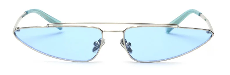 SHAUNA Ins популярные женские маленькие солнцезащитные очки кошачий глаз модные дамские яркие оттенки линзы UV400 - Цвет линз: Blue