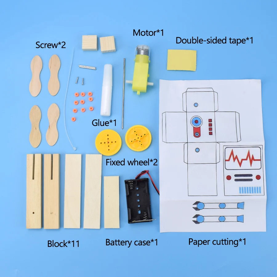 DIY деревянный Электрический робот-робот для ходьбы Модель Набор сборочных игрушек для мальчиков креативный физический эксперимент развивающие игрушки подарки
