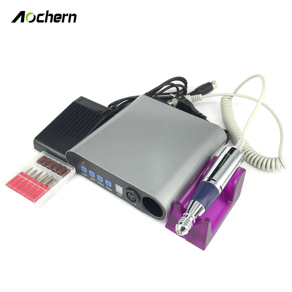 

Aochern 30000 Rpm Professional Electric Acrylic Nail Drill File Manicure Kit 220V Eu Plug Nail Tools # C1009