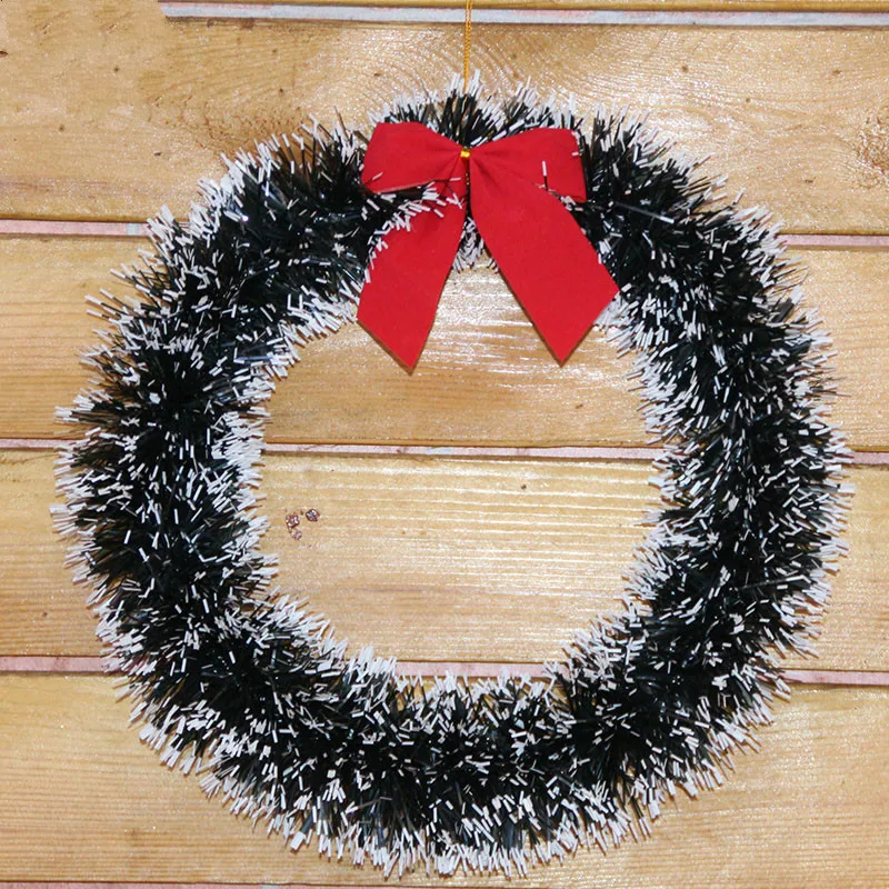 35cm Christmas Decorations Wreath Rattan Ring Bow Door Hanging ...