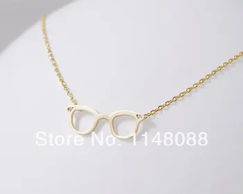 

Fashion Gold Silver CZ Exquisite Elegant Cute Tiny Glasses Necklace for Girls Girlfriends Women Lovers'