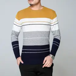 Jbersee бренд 2018 осень-зима Свитеры для женщин Для мужчин Мода Полосатый Для мужчин S трикотажный пуловер Для мужчин с круглым вырезом свитер