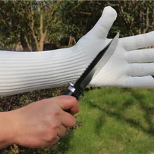 Длинные порезные рабочие перчатки с проволокой из нержавеющей стали защитные перчатки металлические тактические Мясник стальная перчатка