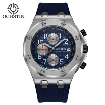 

Men's Watch Multi-function Sports Waterproof High-end Fashion Atmospheric Simple Form Tape Men's Quartz Watch Calendar Luminous