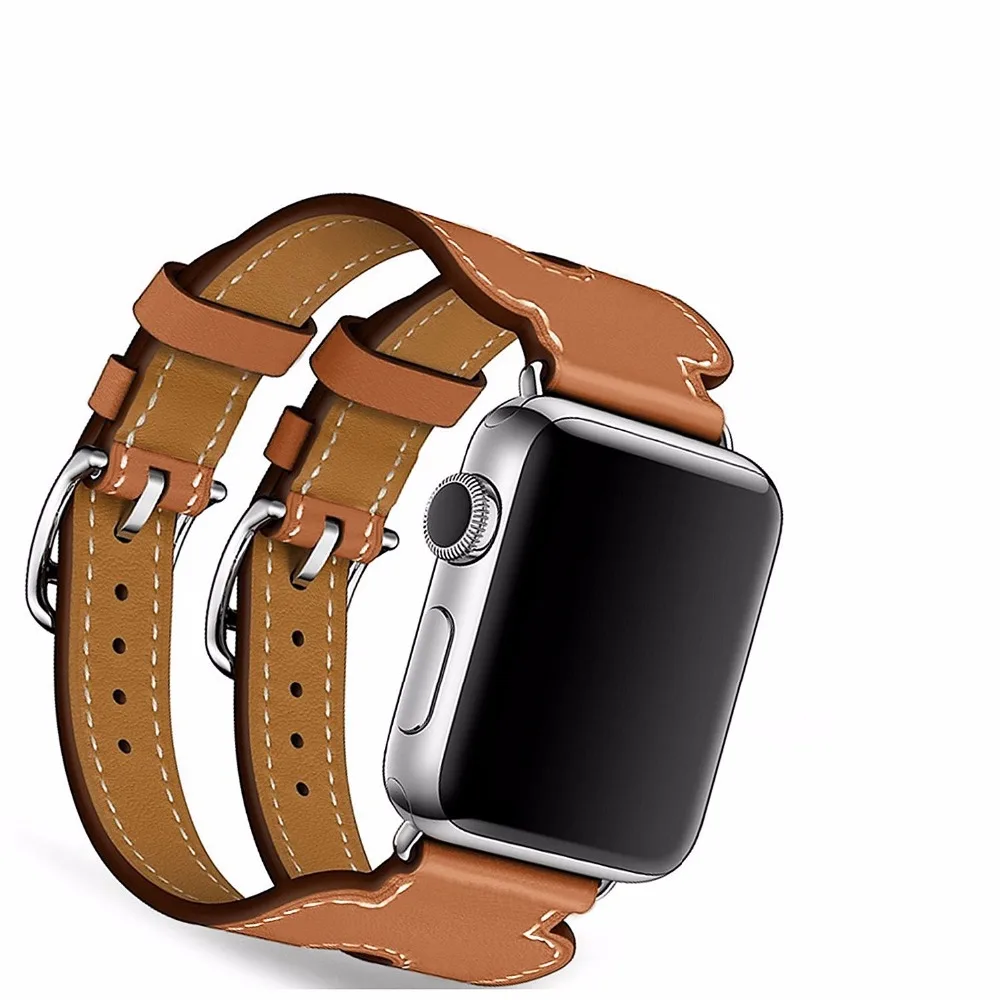 Ремешок из натуральной кожи для Apple Watch band 44 мм 38 браслет iwatch 42 40 apple watch 5 4 3|Ремешки