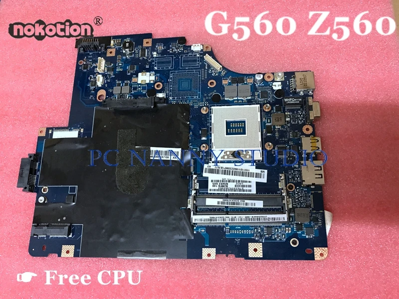 Материнская плата NOKOTION протестированная для Lenovo G560 Z560 Notebook HM55 DDR3 материнская LA