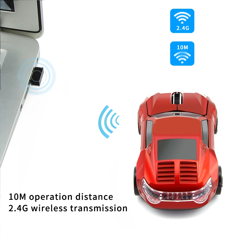 CHYI Автомобильная беспроводная мышь геймер 1600 Точек на дюйм USB оптические компьютерные мыши 3D мини спортивный автомобиль Mause для подарок