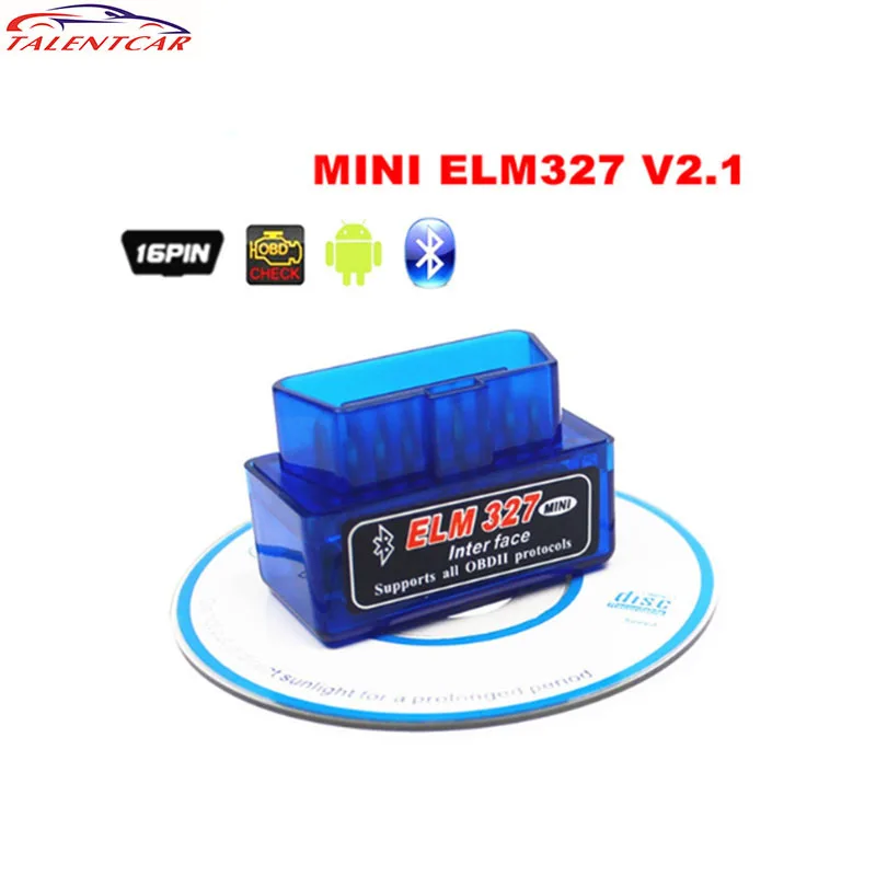 Мини EML327 Bluetooth V2.1 ELM327 OBD2 Интерфейс ELM327 V2.1 OBD2 сканер диагностический сканер автомобильный код считыватель V2.1 Мини ELM327