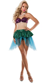 

Fairy Cosplay Women Costumer Dress Sexy Colorful Paillette Outfit New Arrival