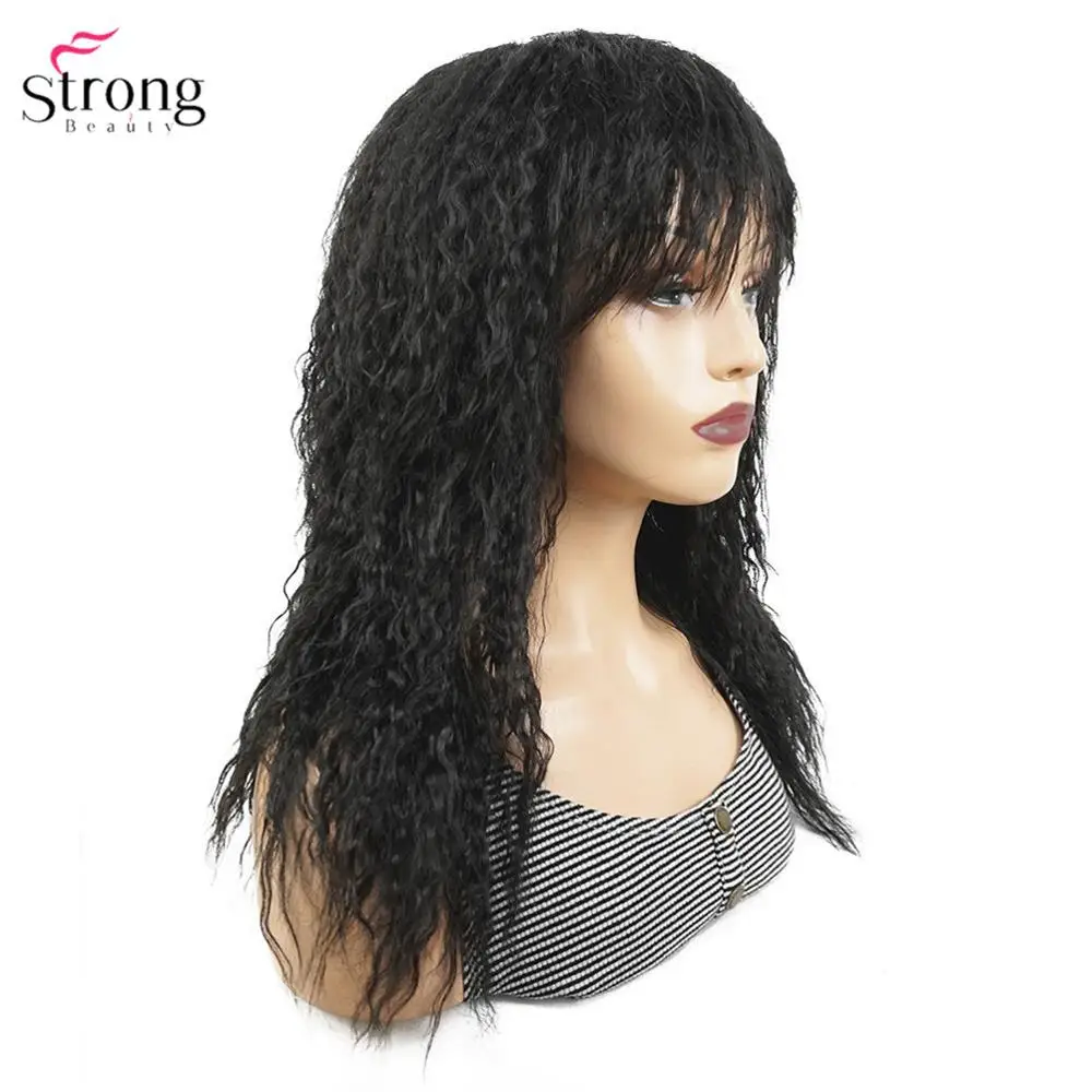 Парики из искусственных волос без шапочки-основы длинные вьющиеся волосы черный/темно-рыжий парик из натуральных волос для женщин StrongBeauty - Цвет: E-992-2