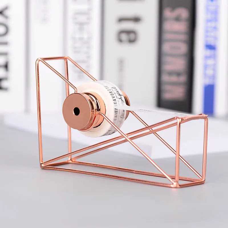 

1pc Luxury Rose Gold Hollow Tape Dispenser Masking Tape Cutter Washi Tape Storage Organizer Cutter Stationery Office Supplies