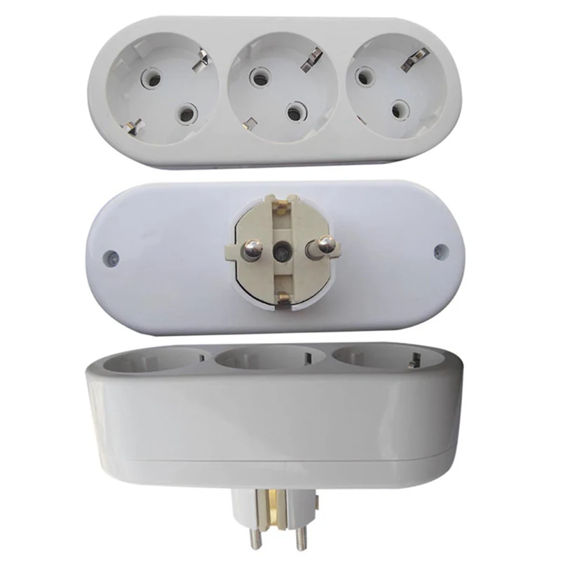 

European Type Conversion Plug 1 TO 3 Way EU Standard Power Adapter Socket 16A Travel Plugs AC 250V