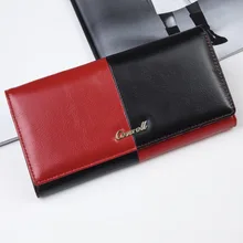 Patchwork Wallet Genuine Leather Women’s Purse Simple Elegant Clutch Bags Female Evening Bags Free Shipping
