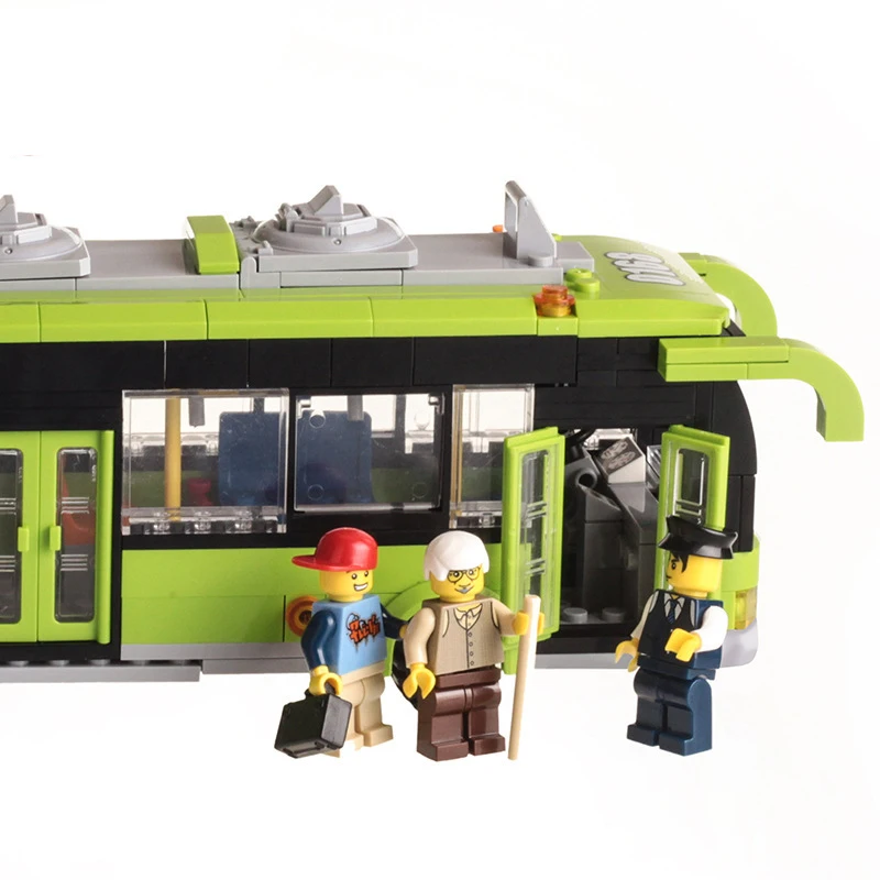 420pcs DIY Green City Bus Particle Building Blocks Castle Educational Toy For Children Gift Compatible legoINGY Duplo playmobil
