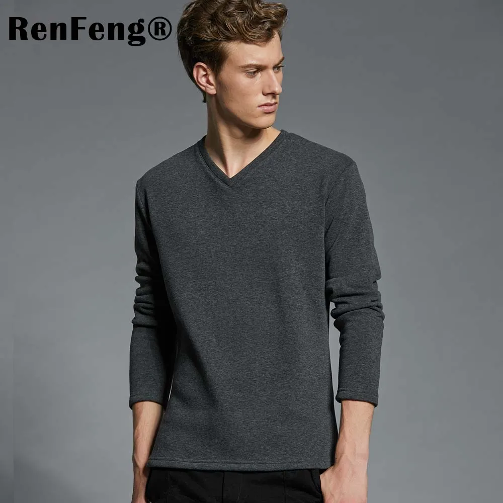 Flannel Warm Mens Undershirts Man Bottoming Shirt Men T-shirt Bodybuilding Underwear Undershirt Autumn Slim Fitness tops tees (9)