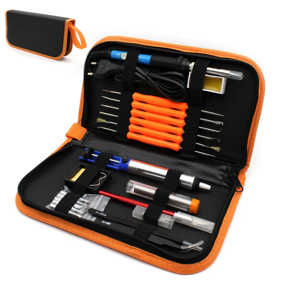 Electric Soldering Iron Kit With Tips Temperature Adjustable EU Plug 220V 60W Portable Welding Repair Tool Tweezers Hobby knife Electric Soldering Iron Kit With Tips Temperature Adjustable EU Plug 220V 60W Portable Welding Repair Tool Tweezers Hobby knife