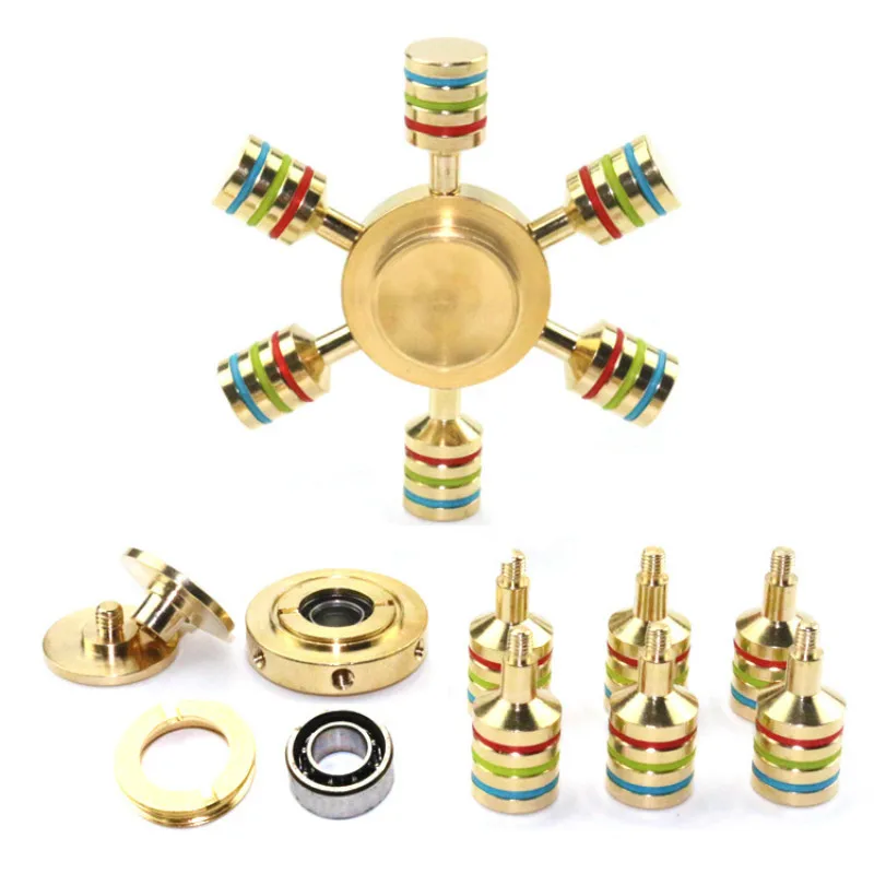 Радуга непоседа spinner шесть точка бегун палец tip3 голову 6 руки световой
