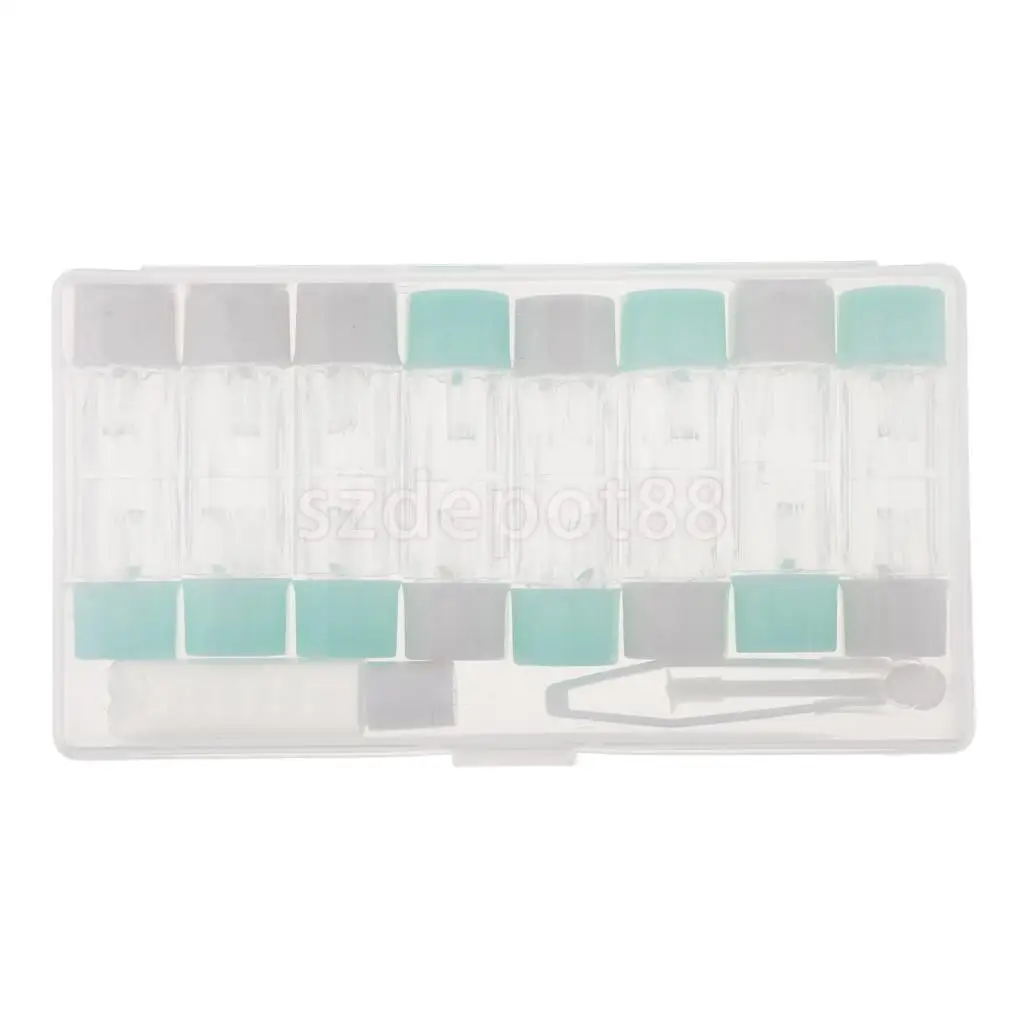 8 pcs Clear Contact Lens Case Set Travel Cleaner Washer Holder Storage Box with Liquid Bottle Tweezers Kit