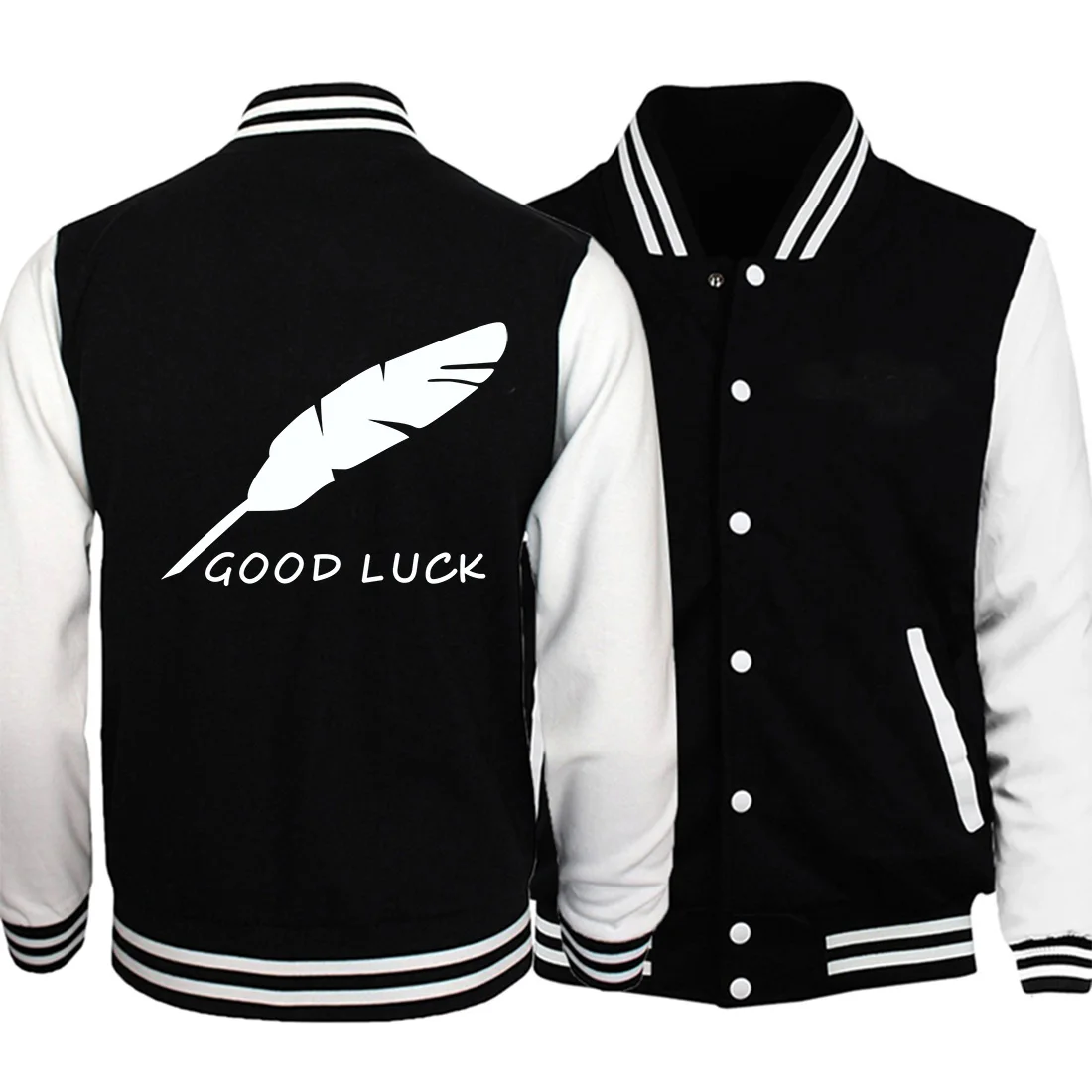 Горячая Распродажа, зимняя куртка с надписью «good Luck» и надписью «game of Thrones», мужская куртка, бейсбольная форма, флисовая толстовка с капюшоном, Мужская S-5X