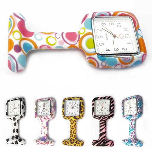 Женские силиконовые квадратные часы для медсестры с зажимом на брошь карманные часы с кварцевым механизмом дропшиппинг