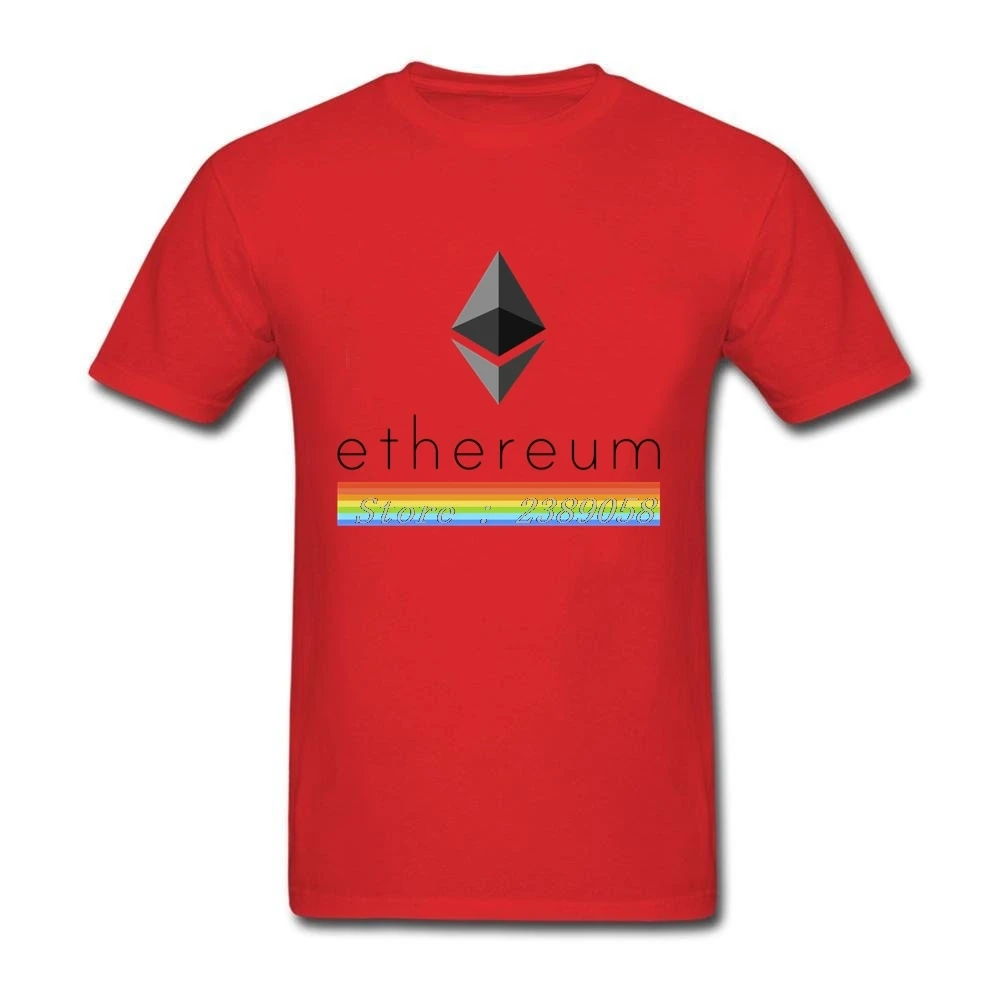 Hip Hop Men Tee Shirts Ethereum Logo T-Shirt Cryptocurrency Cool Plus Size Short Sleeve Man T shirt