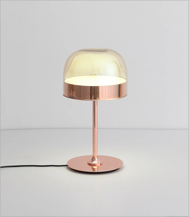 Modern Nordic Minimalist Metal Glass Table Lamp Italy Design Rose Gold Table Light Bedside Lamp For Living Room Study Bedroom (8)