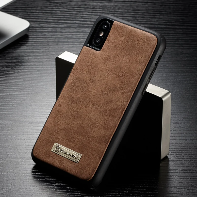 CaseMe для iPhone X роскошные чехлы для телефонов шикарная кожа молния многофункциональный 2в1 дизайн бумажник карты карман стенд чехол
