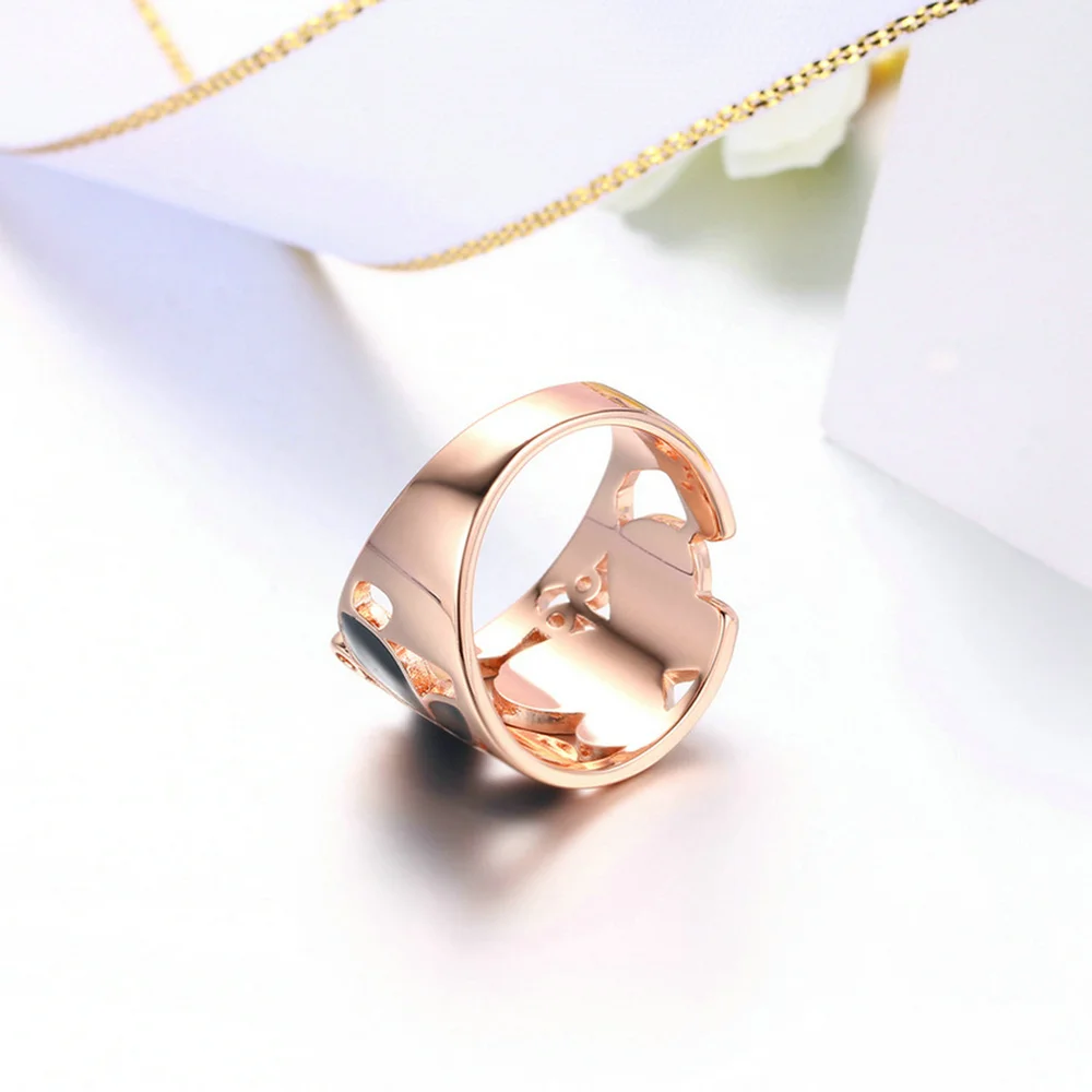 Женское Винтажное кольцо с листьями и бабочками цвета розового золота|ring rose gold|ring