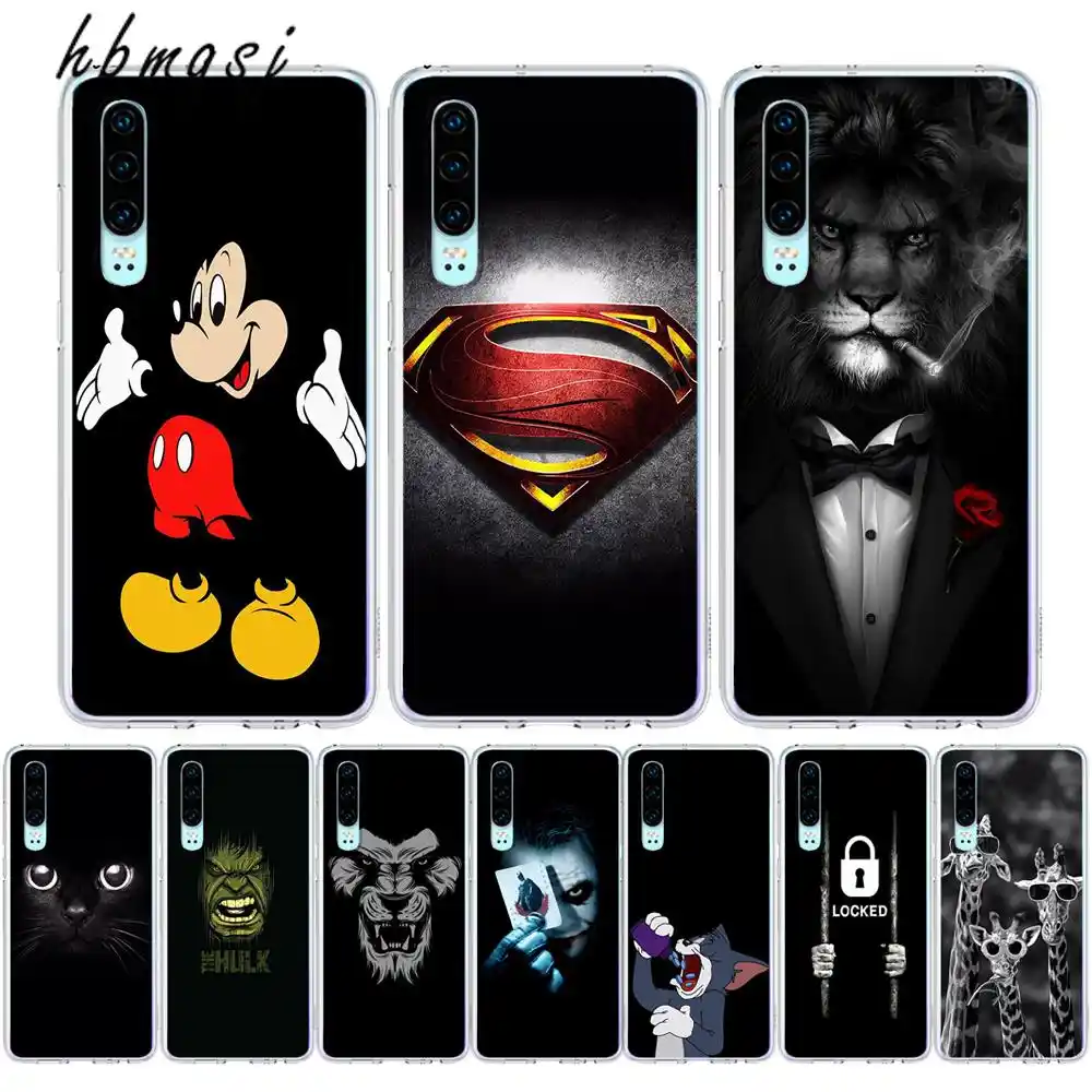 Чехол для huawei p20 p30 lite p8 p9 p10 pro funda силиконовый черный тигр Жираф Оригинальный чехол