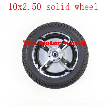 

Free Shipping 10 Inch Solid Wheel 10x2.50 Solid Tyre & Aluminum Alloy Disc Brake Hole Rims Fit for 8/10 Inch Electric Scooter