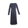 Autumn Plus Size 5XL Ankle-Length Dresses With Sashes Full Sleeve Casual Long Maxi Pleated Shirt Dress Grey Black XXXXL D63304R ► Photo 3/6