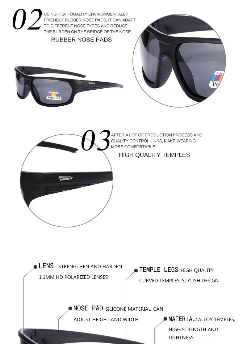 Glitztxunk, спортивные солнцезащитные очки, мужские, поляризационные, квадратные, Ретро стиль, солнцезащитные очки для мужчин, черная оправа, для улицы, очки для вождения, Oculos Gafas
