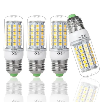 

HOT SALE !!! 4XE27 69 leds SMD 5050 LED bulb lamp ,Warm white/white,9W 220V-240V 5050 SMD e27 LED Corn chandelier Light