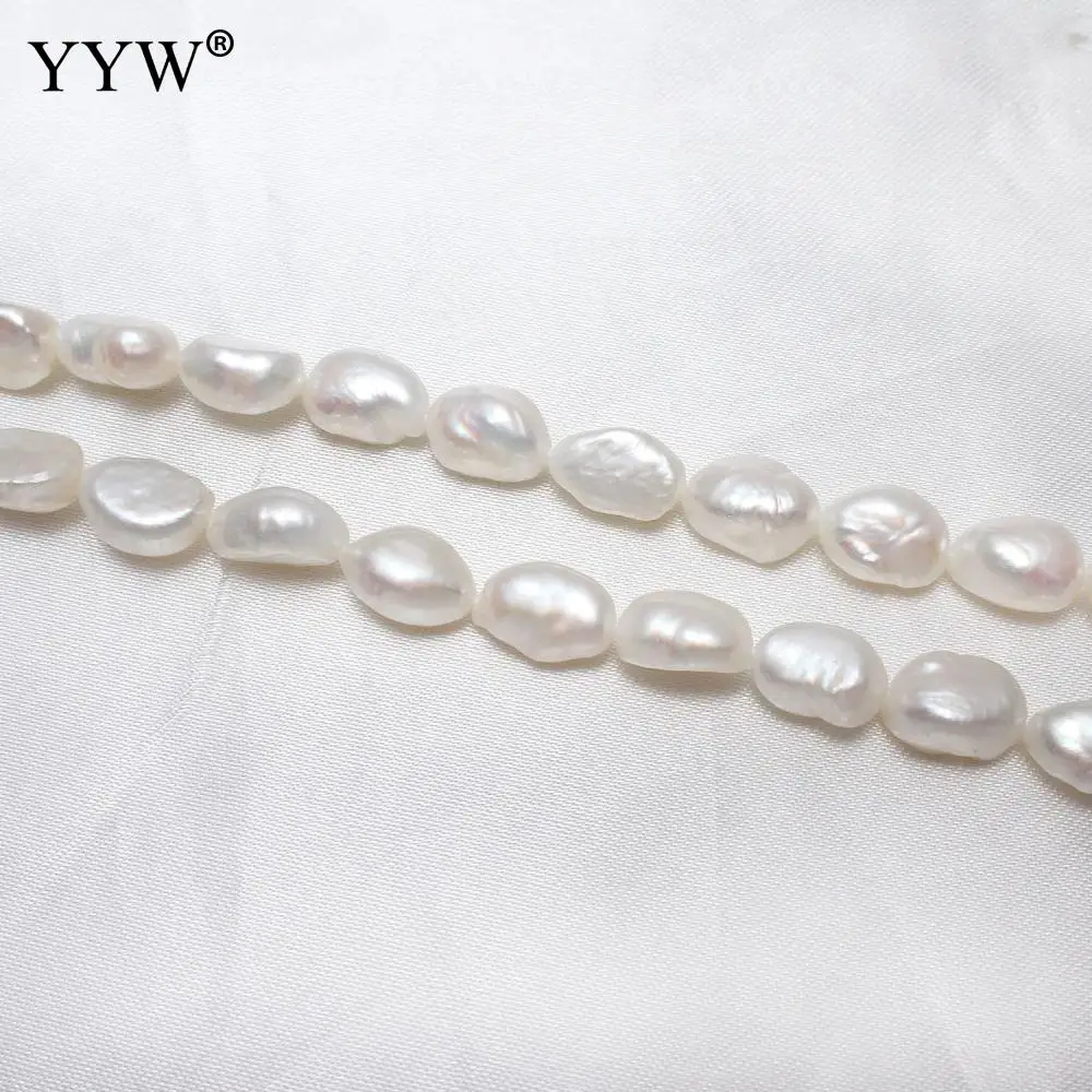 Natural Cultured Baroque Freshwater Pearl Beads White 9-10mm Approx 0.8mm Sold Per Approx 15.5 Inch Strand