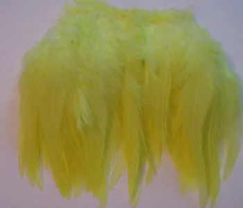 

1000pcs Beautiful Yellow Rooster/Chicken Saddle Feathers 4-6inches For Dress Hat Earring Decoration
