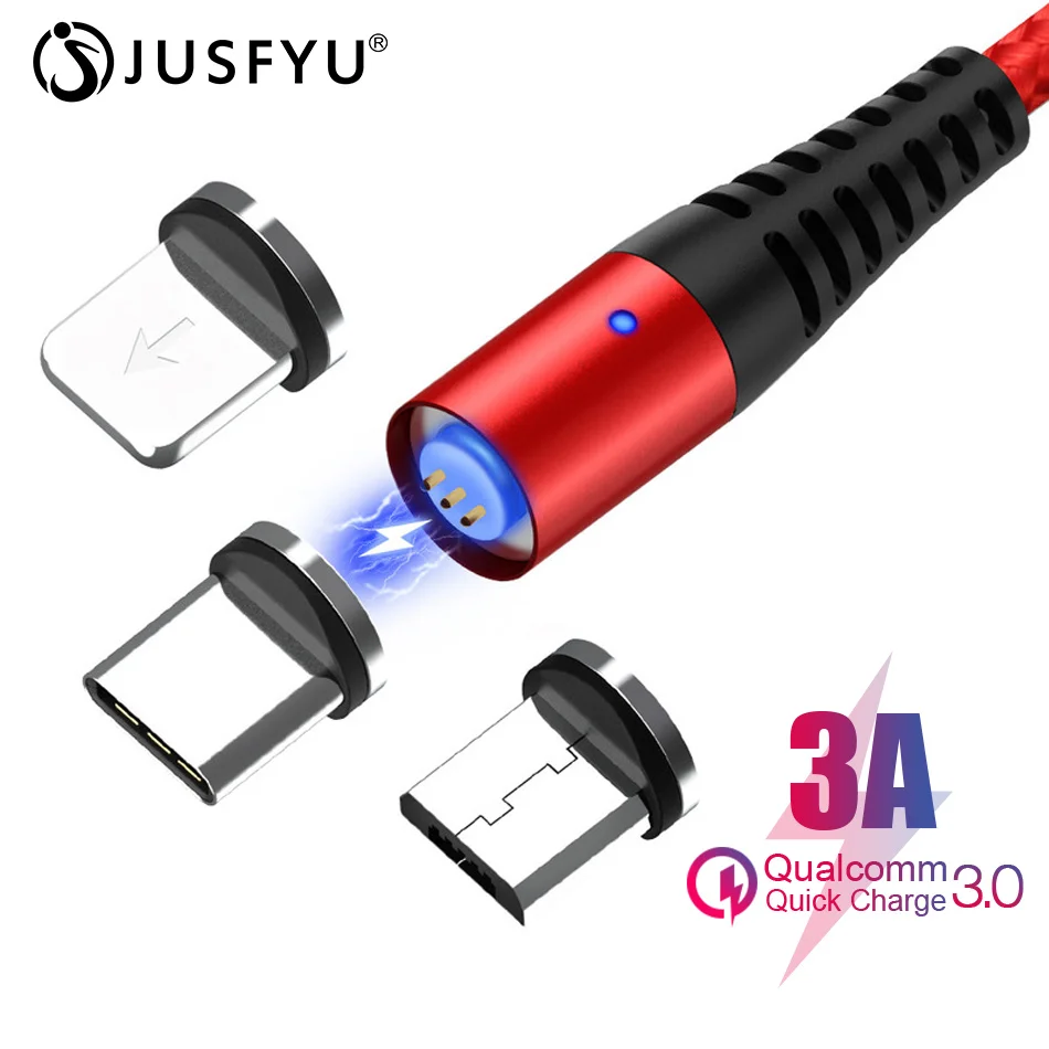 

3A Magnetic Micro USB Cable Fast Charging USB Type C Cable Magnet Charger Data Charge Cable USB Cord For Samsung Xiaomi USB Cord