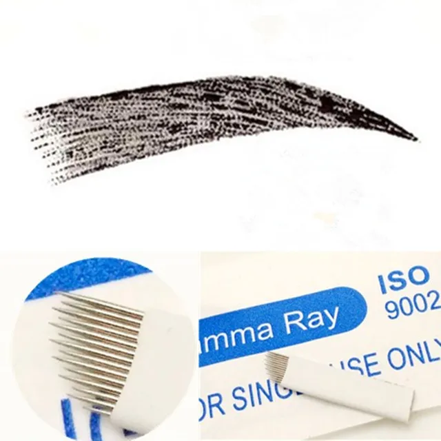 14 Pin Permanent Makeup Eyebrow Tatoo Blade Microblading Needles Wire Drawing Eyebrow Needle 14 Pin Permanent Makeup Eyebrow Tatoo Blade Microblading Needles Wire Drawing Eyebrow Needle