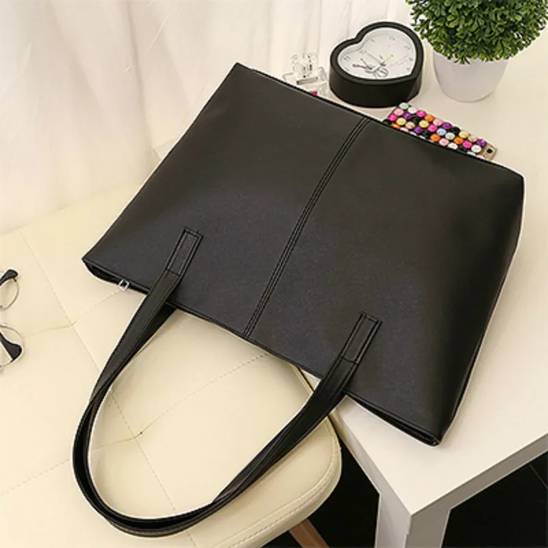 

Promotion Casual Soft Women Shopping Bag Light PU Leather Women's Handbags Zipper Ladies Shoulder Bags Large Female Tote Bags