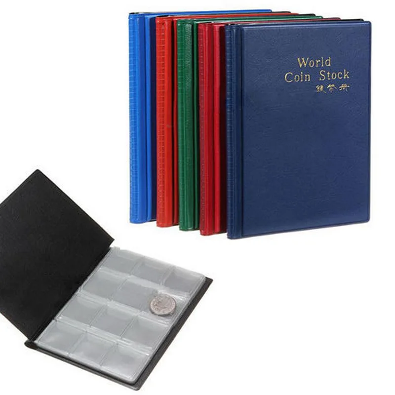 

Portable 120 Coin Holders Collection Storage Money Penny Pockets Album Book Collecting