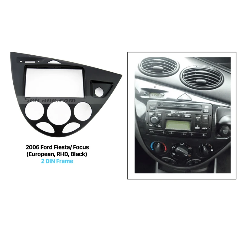 Seicane черный двойной Дин радио фасции для 2006 Ford Fiesta Focus Европейская правая рука автомобиль тире комплект автомобиля Стайлинг Панель рамка