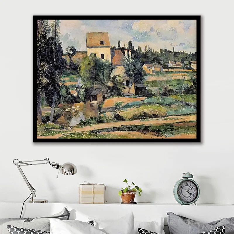 

diy painting by numbers Paul Cezanne The Mill on the Pontuwaz River impressionism living room dencorative paint hand drawing