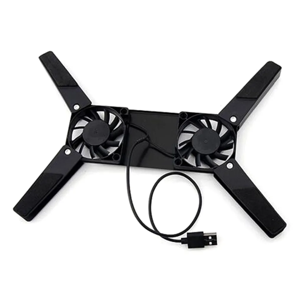 

centechia High Quality Rotatable USB Fan Laptop Notebook PC 2 Fans Cooler Cooling Pad Computer Peripherals Black