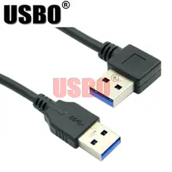 Высокое качество локоть черный 0,4 м USB 3,0 удлинитель линия 90 градусов локоть USB 3,0 мужчин и мужчин жесткий диск телефонный кабель