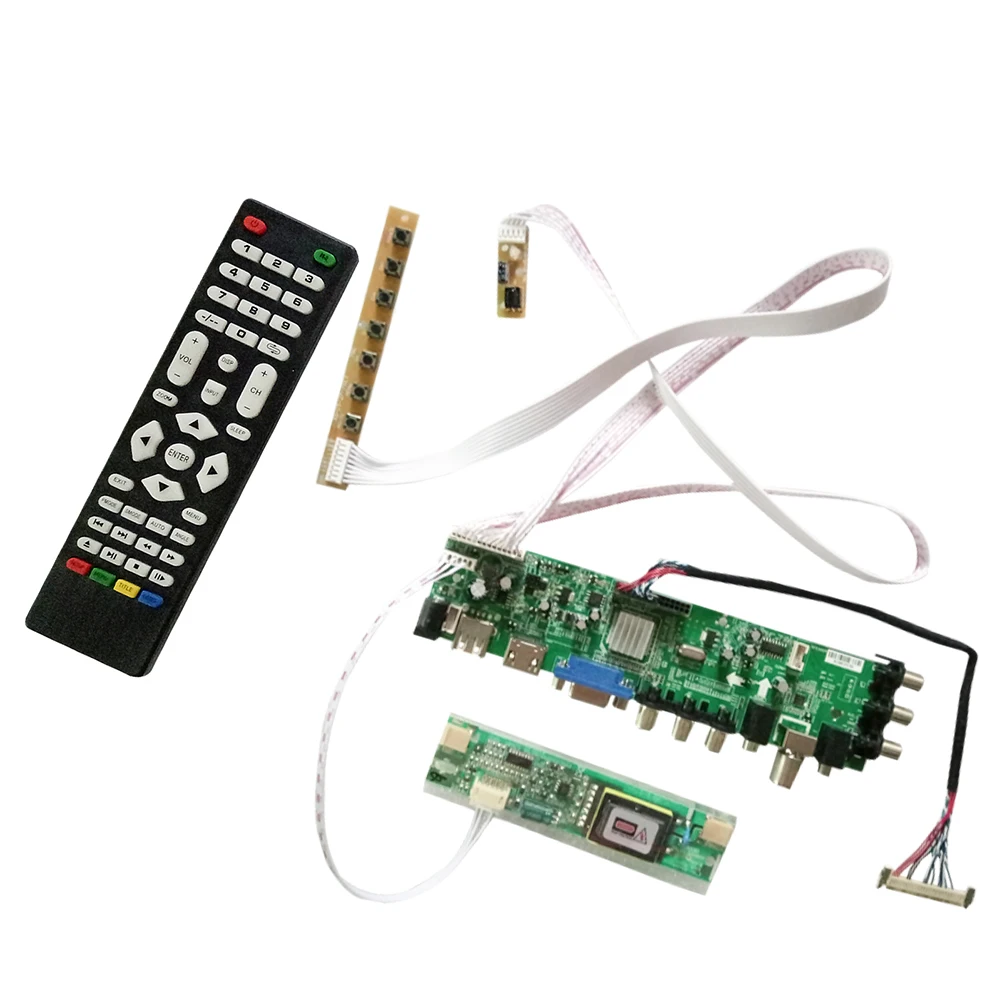 

Digital Channel DVB-C DVB-T DVB-T2 LCD Controller Driver Universal TV Board For 20 PIN M150XN07 CCFL