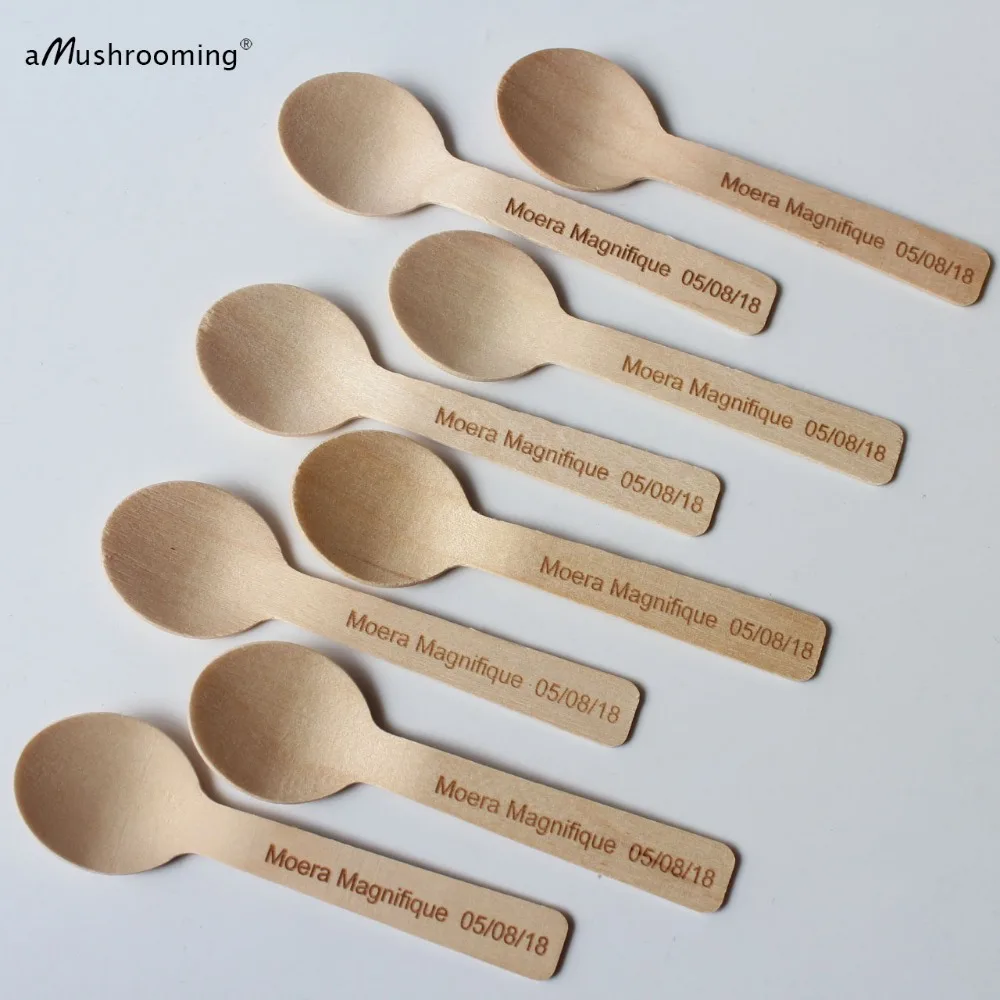 Personalized Weding Party Dessert Spoons, Engrave Name and Date Forks