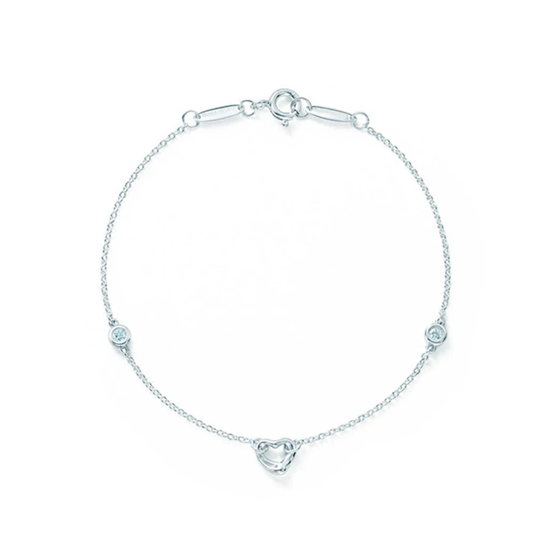 

SHINEXIN 1:1 S925 Sterling Silver Original TIFF High Quality Personality Heart-Shape Bracelet Women Fine Fashion Jewelry
