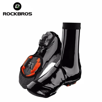 

ROCKBROS Cycling Shoe Cover Winter Windproof MTB Bike Equipment Waterproof Overshoes Cycling Winter Warmer Boot Cover 2 Size