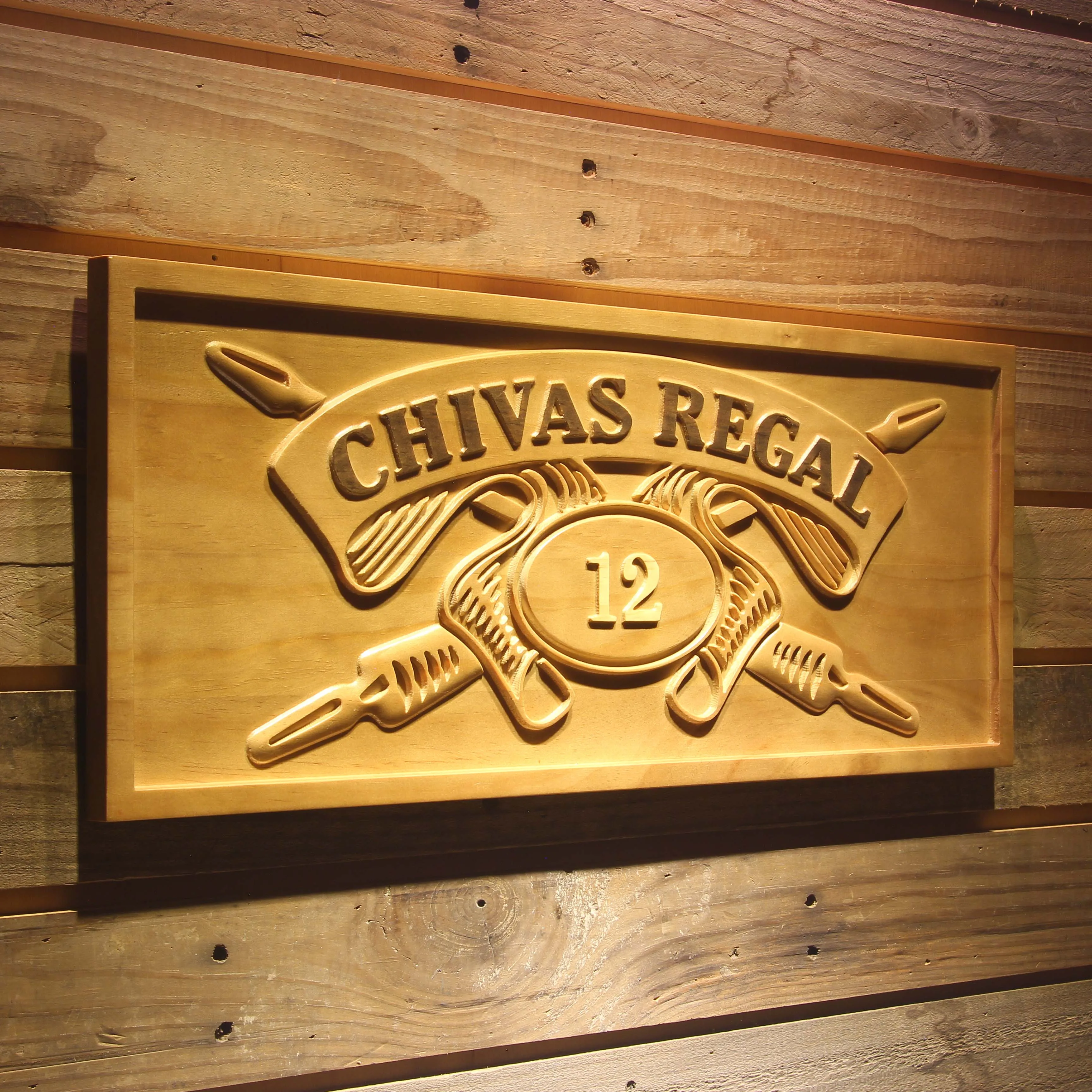 Chivas Regal 12 Whisky 3D Insegne In Legno