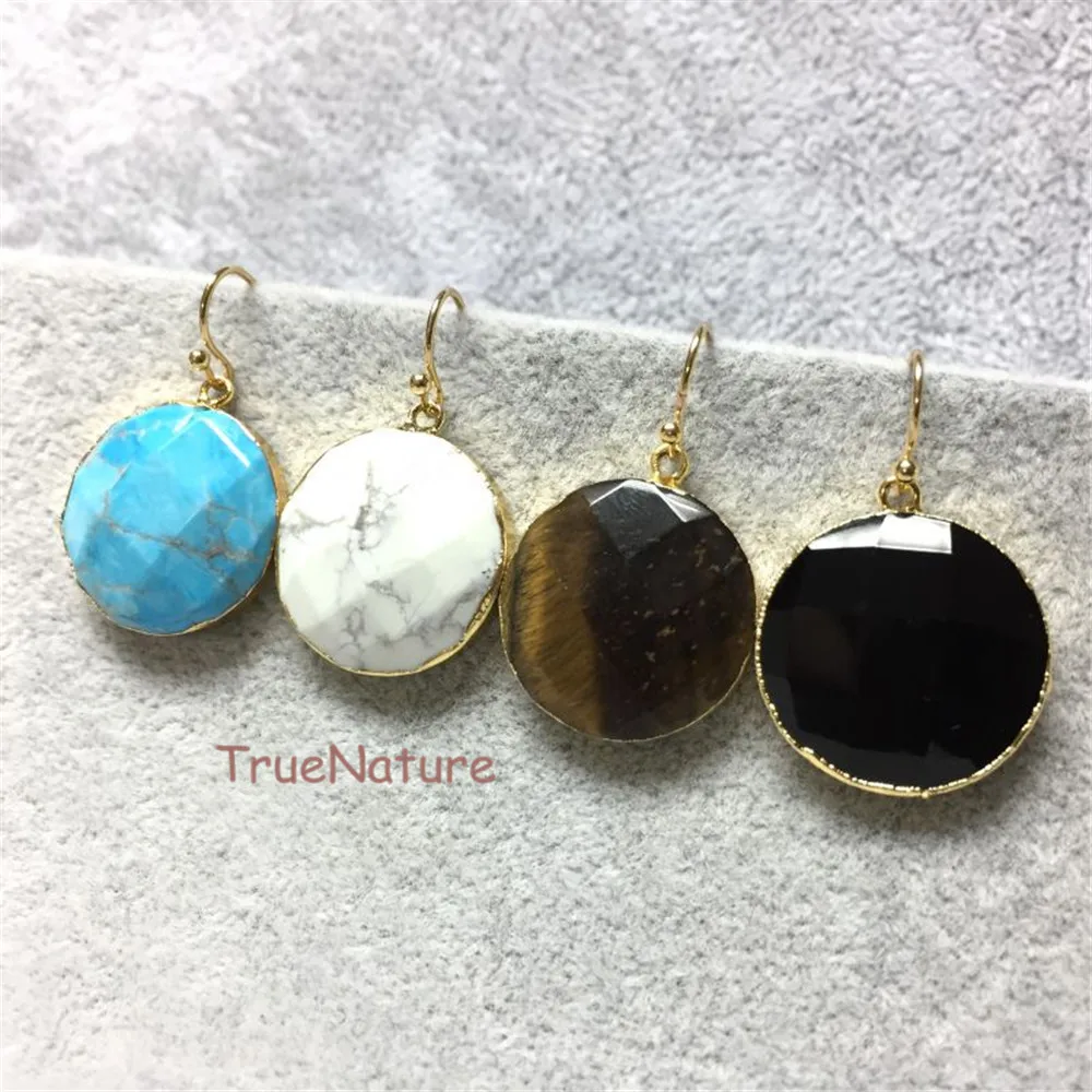 Gold Plating Faceted Round Shape Earring  ER5355