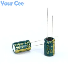 20 pcs Electrolytic Capacitors High Frequency 25V 470UF 8X14MM Aluminum Electrolytic Capacitor